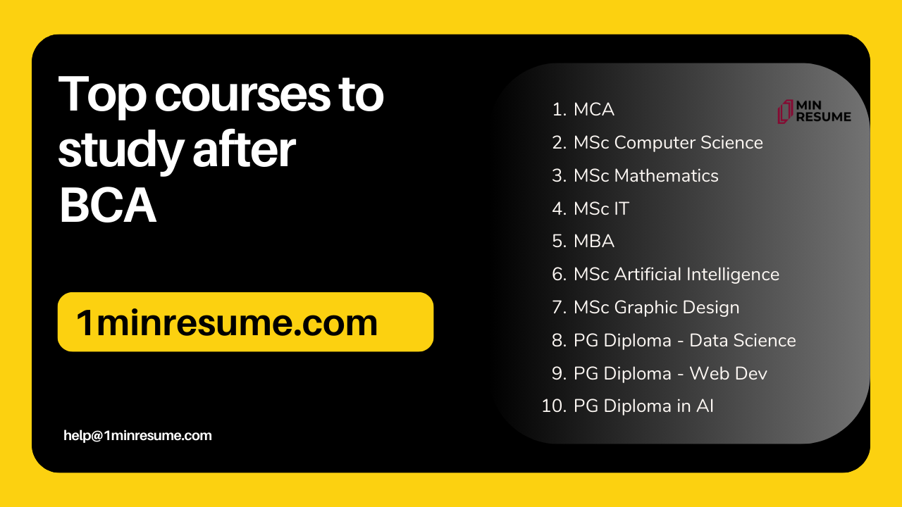 List of top courses to study after BCA degree